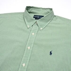 Vintage Polo Ralph Lauren Mens Blake‎ Fit Shirt XL Plaid Short Sleeve Preppy